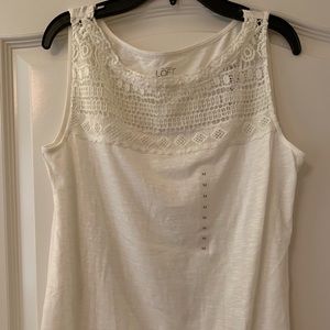 Ann Taylor Loft Off-White Sleeveless Top (M)